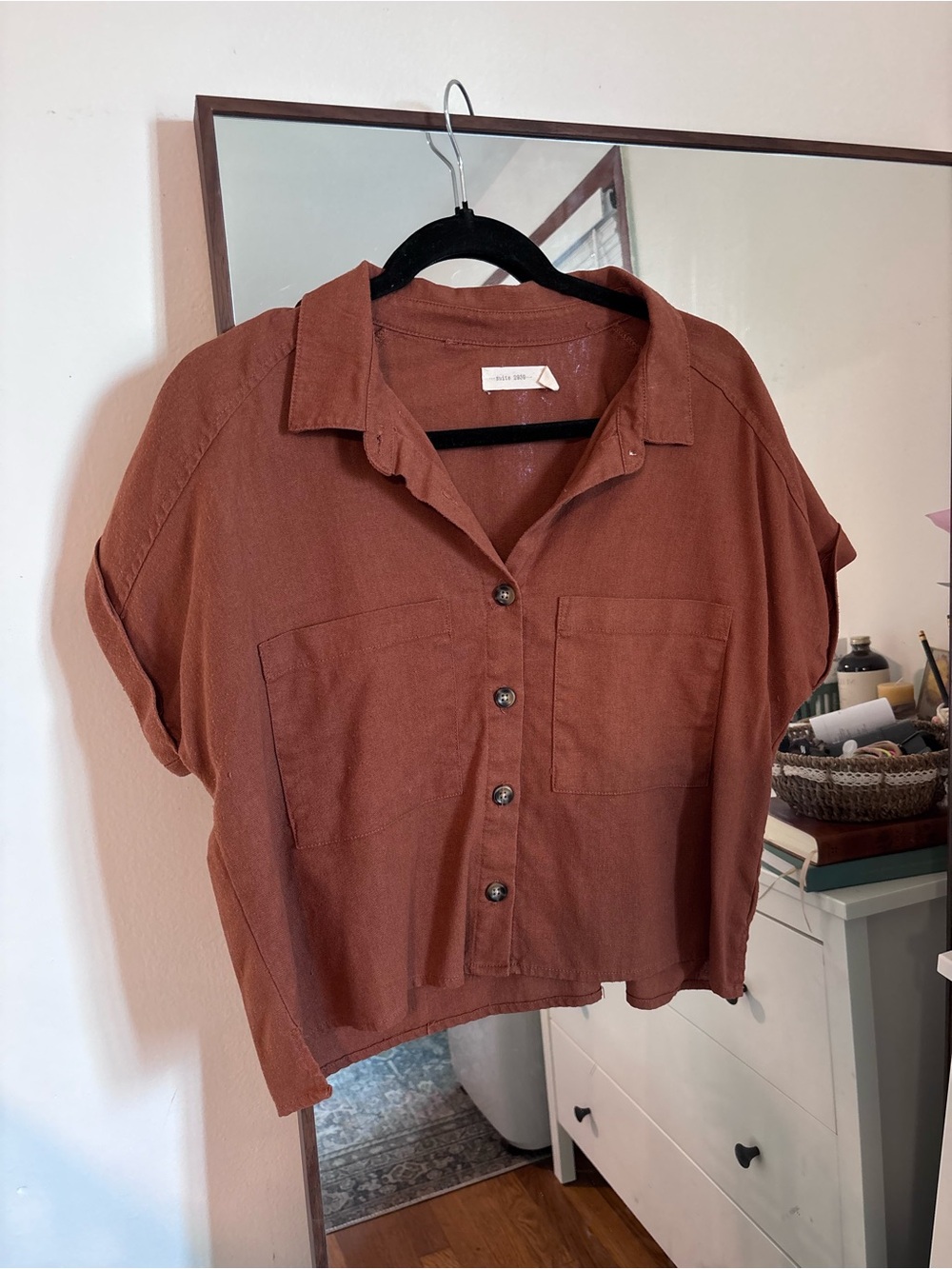 Linen blend blouse
